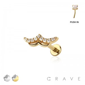 DOVE MULTI CZ THREADLESS (PUSH IN) 316L SURGICAL STEEL LABRET SET